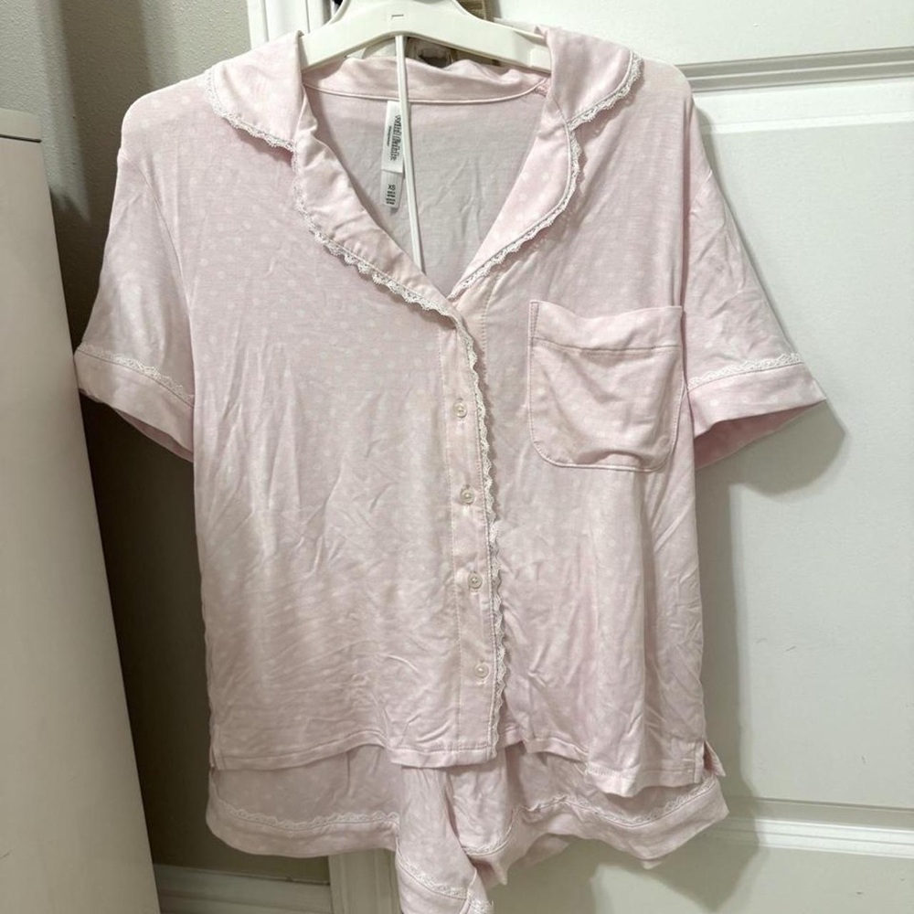 wild fable Pale Pink Short-Sleeve Button Pajama Set